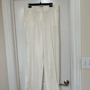 Victoria's Secret linen blend White High-Waisted Trousers